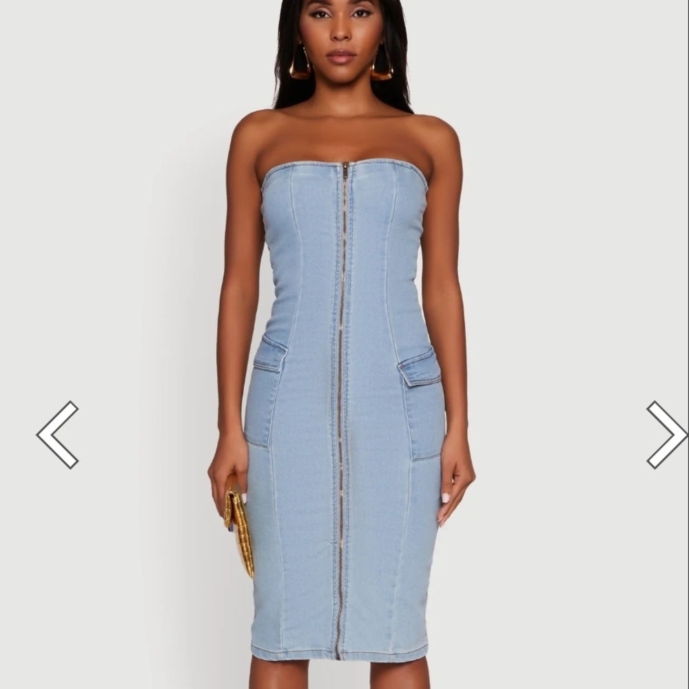 Strapless Denim Dress